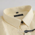Окрашенная классическая мужская рубашка с длинным рукавом Goose Yellow